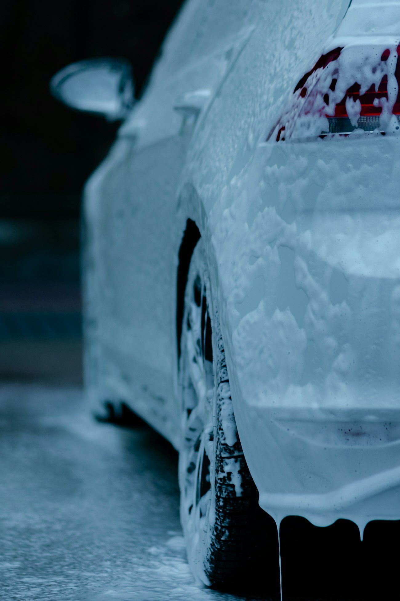Water beading on a freshly ceramic-coated car